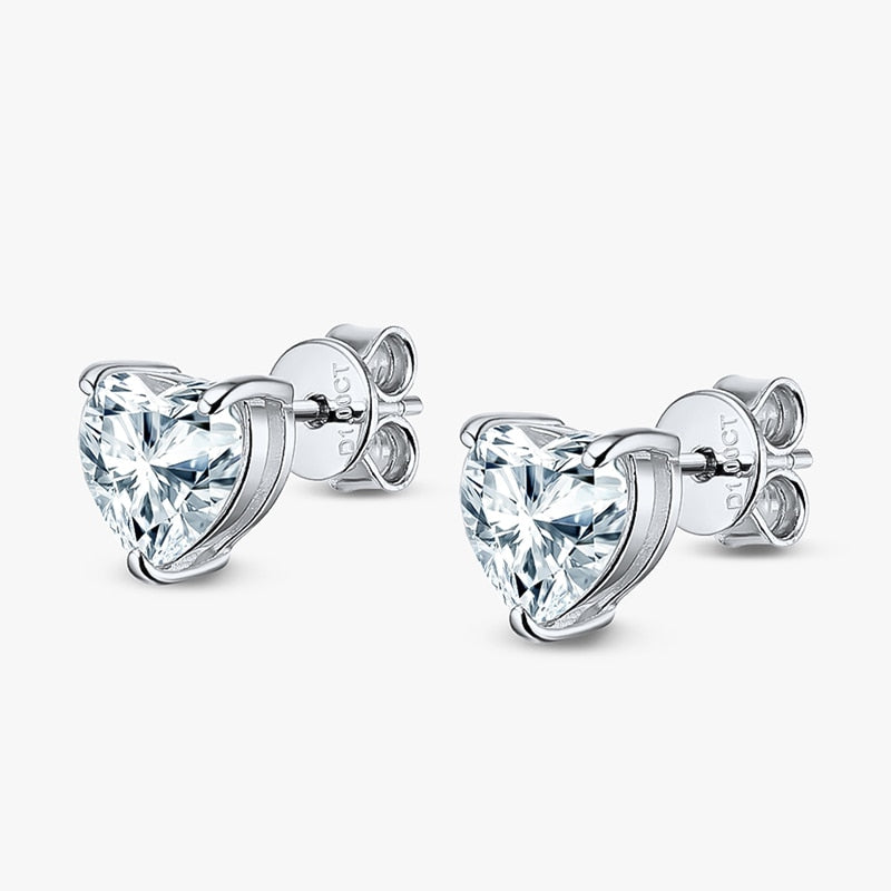 Eternal Sparkle - Heart Diamond Stud Earrings