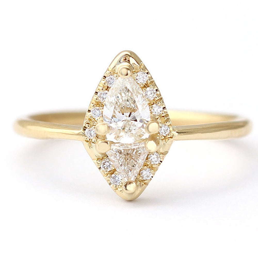 Golden Trilliance - Trillion Cut Ring